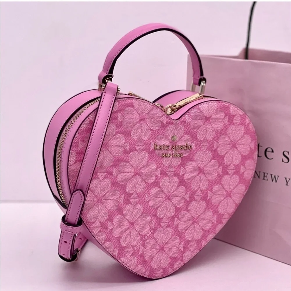 Kate Spade Love Shack Spade Flower  Heart Crossbody, Parisian Rose Color